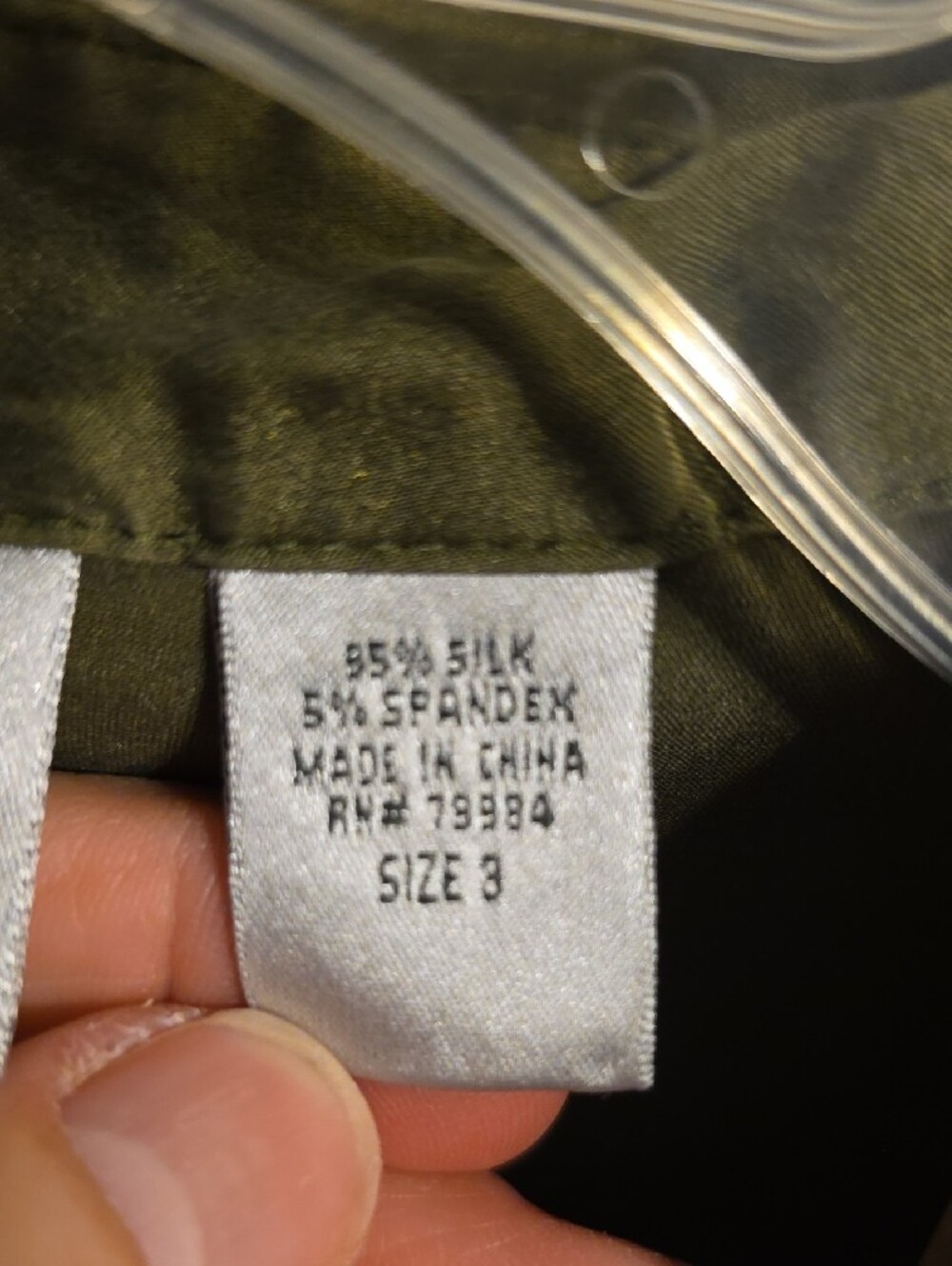 Chico's Olive Silk Blend Utility Short Sleeve Button-Front Shirt - Picture 3 of 6